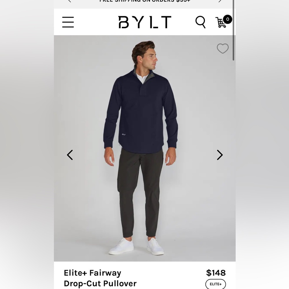 BYLT Basics Navy Elite+ Fairway Pullover